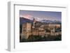 View at sunset of Alhambra palace with the snowy Sierra Nevada in the background, Granada, Andalusi-Stefano Politi Markovina-Framed Photographic Print