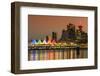 View at sunset of Canada Place and Harbour Centre building decorated with Christmas lights, Vancouv-Stefano Politi Markovina-Framed Photographic Print