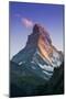 View at Sunset of Matterhorn, Zermatt, Wallis, Switzerland-Stefano Politi Markovina-Mounted Premium Photographic Print