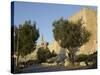 View at Sunset of the City Walls Promenade with Tower of David in Background, Old City, Jerusalem,-Eitan Simanor-Stretched Canvas