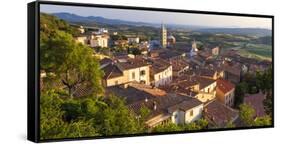 View at Sunset over Massa Marittima, Tuscany, Italy-Peter Adams-Framed Stretched Canvas