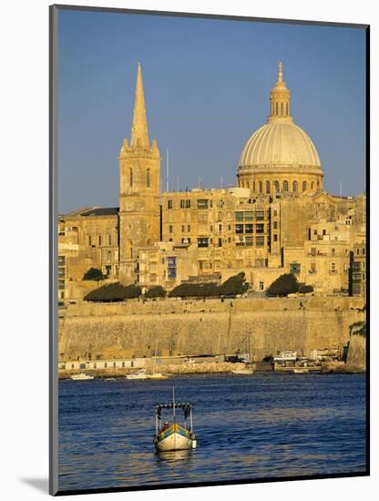 View at Sunset to Valletta with Dome of Carmelite Church, Valletta, Malta, Mediterranean, Europe-Stuart Black-Mounted Photographic Print