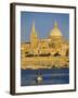 View at Sunset to Valletta with Dome of Carmelite Church, Valletta, Malta, Mediterranean, Europe-Stuart Black-Framed Photographic Print