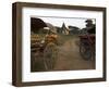 View at Sunset with Horse Cart and Typical Temple, Bagan (Pagan), Myanmar (Burma)-Eitan Simanor-Framed Photographic Print