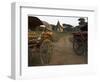 View at Sunset with Horse Cart and Typical Temple, Bagan (Pagan), Myanmar (Burma)-Eitan Simanor-Framed Photographic Print
