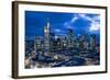 View at the Frankfurt Skyline at Dusk, Frankfurt Am Main, Hesse, Germany-Bernd Wittelsbach-Framed Photographic Print