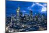 View at the Frankfurt Skyline at Dusk, Frankfurt Am Main, Hesse, Germany-Bernd Wittelsbach-Mounted Photographic Print