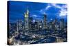 View at the Frankfurt Skyline at Dusk, Frankfurt Am Main, Hesse, Germany-Bernd Wittelsbach-Stretched Canvas