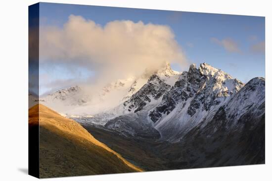 View at the Snowy Mountain World, Canton of Grisons, Switzerland-Marco Isler-Stretched Canvas