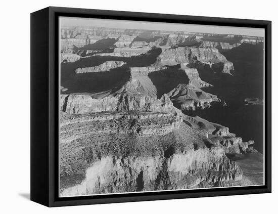 View Dark Shadows To Right High Horizon "Grand Canyon National Park" Arizona. 1933-1942-Ansel Adams-Framed Stretched Canvas