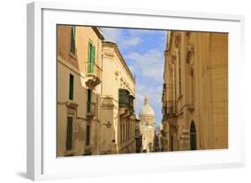 View Down a Narrow Street with Golden Stone-Eleanor-Framed Photographic Print