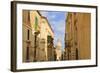 View Down a Narrow Street with Golden Stone-Eleanor-Framed Photographic Print