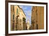 View Down a Narrow Street with Golden Stone-Eleanor-Framed Photographic Print