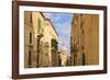 View Down a Narrow Street with Golden Stone-Eleanor-Framed Photographic Print
