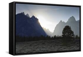 View Down Cascade Canyon with Backlit Teton Range-Eleanor-Framed Stretched Canvas