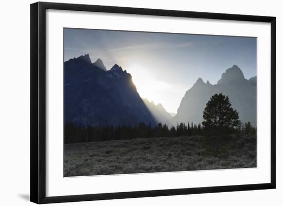 View Down Cascade Canyon with Backlit Teton Range-Eleanor-Framed Photographic Print