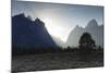 View Down Cascade Canyon with Backlit Teton Range-Eleanor-Mounted Photographic Print