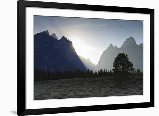 View Down Cascade Canyon with Backlit Teton Range-Eleanor-Framed Photographic Print