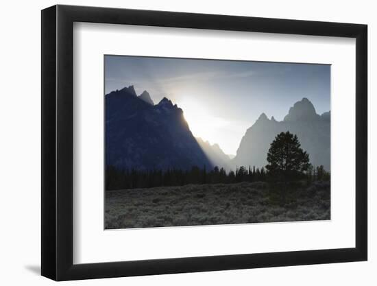 View Down Cascade Canyon with Backlit Teton Range-Eleanor-Framed Photographic Print