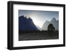 View Down Cascade Canyon with Backlit Teton Range-Eleanor-Framed Photographic Print