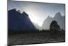 View Down Cascade Canyon with Backlit Teton Range-Eleanor-Mounted Photographic Print
