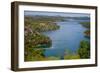 View down from Sibenik or Krka Bridge to Krka River. Sibenik-Knin County, Croatia.-null-Framed Photographic Print