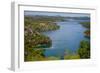 View down from Sibenik or Krka Bridge to Krka River. Sibenik-Knin County, Croatia.-null-Framed Photographic Print