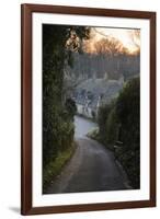 View Down Lane to Arlington Row Cotswold Stone Cottages at Dawn, Bibury, Cotswolds-Stuart Black-Framed Photographic Print