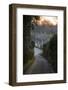 View Down Lane to Arlington Row Cotswold Stone Cottages at Dawn, Bibury, Cotswolds-Stuart Black-Framed Photographic Print