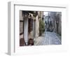 View Down Narrow Cobbled Street, Erice, Sicily, Italy, Europe-Stuart Black-Framed Photographic Print