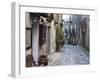 View Down Narrow Cobbled Street, Erice, Sicily, Italy, Europe-Stuart Black-Framed Photographic Print