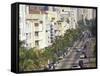 View Down Ocean Drive, South Beach, Miami, Florida, USA-Robin Hill-Framed Stretched Canvas