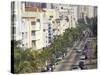 View Down Ocean Drive, South Beach, Miami, Florida, USA-Robin Hill-Stretched Canvas