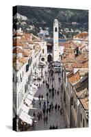 View Down Stradun, UNESCO World Heritage Site, Dubrovnik, Croatia, Europe-Jean Brooks-Stretched Canvas