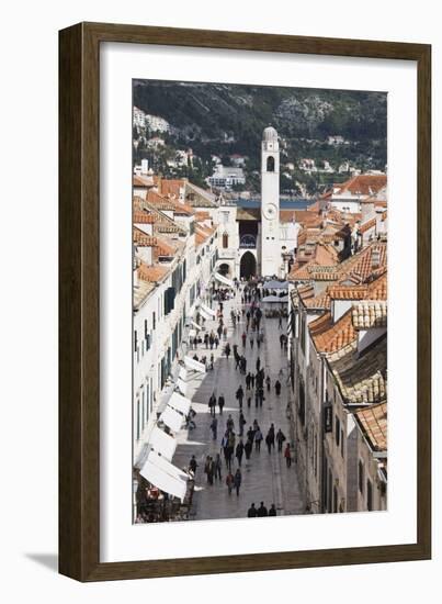 View Down Stradun, UNESCO World Heritage Site, Dubrovnik, Croatia, Europe-Jean Brooks-Framed Photographic Print