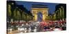 View Down the Champs Elysees to the Arc De Triomphe, Illuminated at Dusk, Paris, France-Gavin Hellier-Stretched Canvas