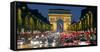 View Down the Champs Elysees to the Arc De Triomphe, Illuminated at Dusk, Paris, France-Gavin Hellier-Framed Stretched Canvas
