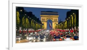 View Down the Champs Elysees to the Arc De Triomphe, Illuminated at Dusk, Paris, France-Gavin Hellier-Framed Photographic Print