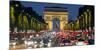 View Down the Champs Elysees to the Arc De Triomphe, Illuminated at Dusk, Paris, France-Gavin Hellier-Mounted Photographic Print