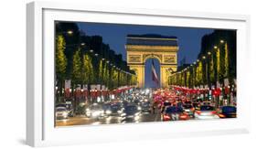 View Down the Champs Elysees to the Arc De Triomphe, Illuminated at Dusk, Paris, France-Gavin Hellier-Framed Photographic Print