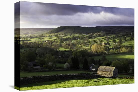 View Down the Valley of Swaledale Taken from Just Outside Reeth-John Woodworth-Stretched Canvas