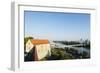 View Down to the Danube River from Bratislava Castle, Bratislava, Slovakia, Europe-Christian Kober-Framed Photographic Print