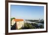 View Down to the Danube River from Bratislava Castle, Bratislava, Slovakia, Europe-Christian Kober-Framed Photographic Print