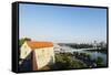 View Down to the Danube River from Bratislava Castle, Bratislava, Slovakia, Europe-Christian Kober-Framed Stretched Canvas