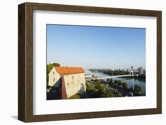 View Down to the Danube River from Bratislava Castle, Bratislava, Slovakia, Europe-Christian Kober-Framed Photographic Print