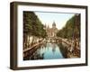 View Down Voorburgwal to Sint-Nicolaasbasiliek, Amsterdam, Pub. C.1900-null-Framed Giclee Print