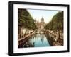 View Down Voorburgwal to Sint-Nicolaasbasiliek, Amsterdam, Pub. C.1900-null-Framed Giclee Print