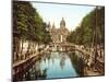 View Down Voorburgwal to Sint-Nicolaasbasiliek, Amsterdam, Pub. C.1900-null-Mounted Giclee Print