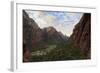 View Down Zion Canyon from Trail to Angels Landing at Dawn-Eleanor-Framed Photographic Print