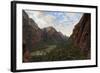 View Down Zion Canyon from Trail to Angels Landing at Dawn-Eleanor-Framed Photographic Print